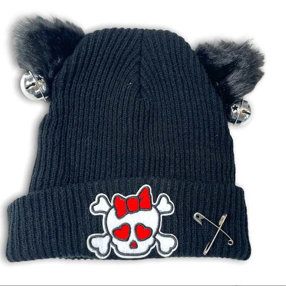 Reversible Punk Streetwear Rockstar Dark Kawaii Beanie - Picture 2 of 3